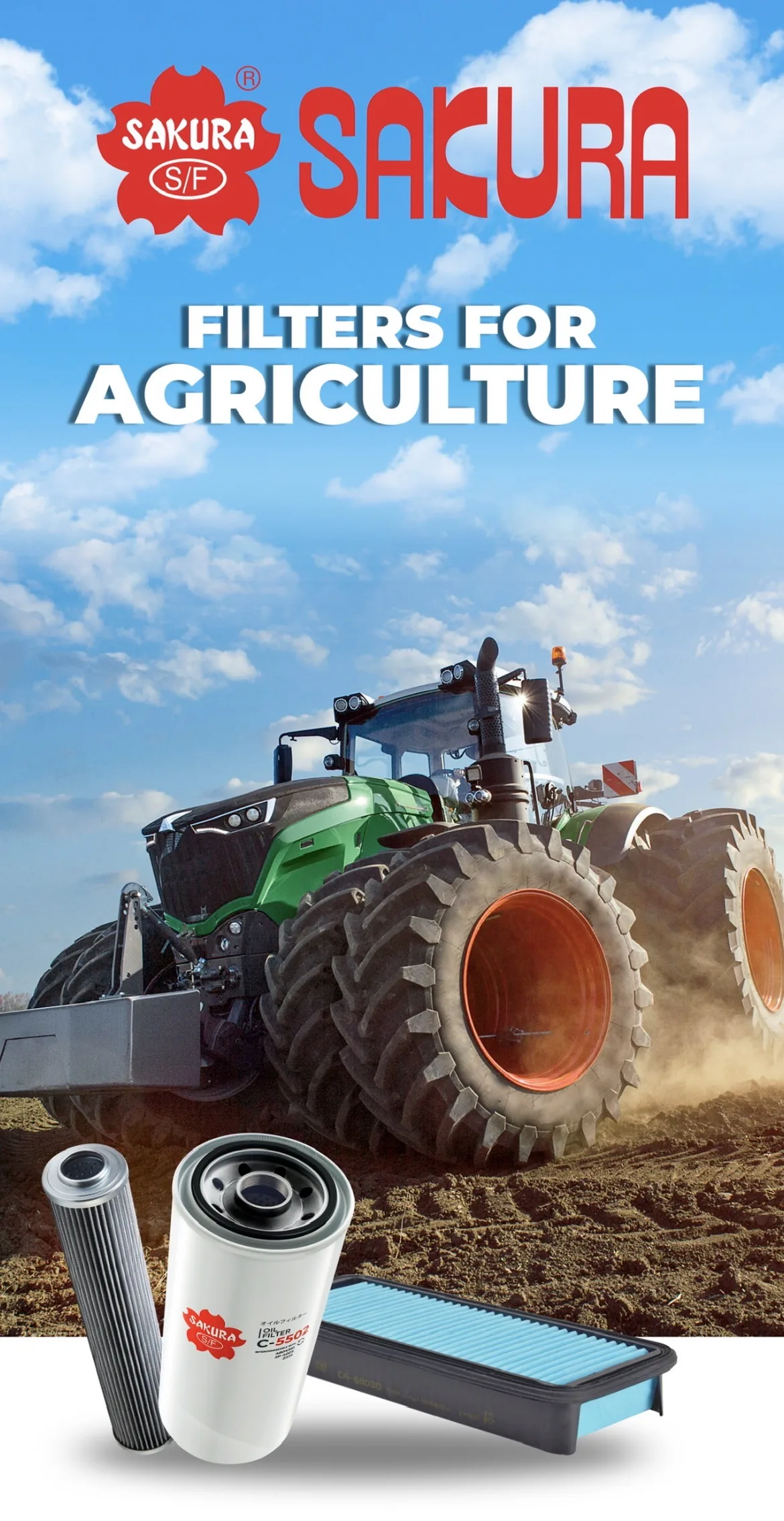 Sakura Filters for Agriculture campaign poster